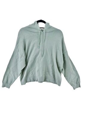 Zara sage green knit long sleeved hoodie sweatshirt women’s size small